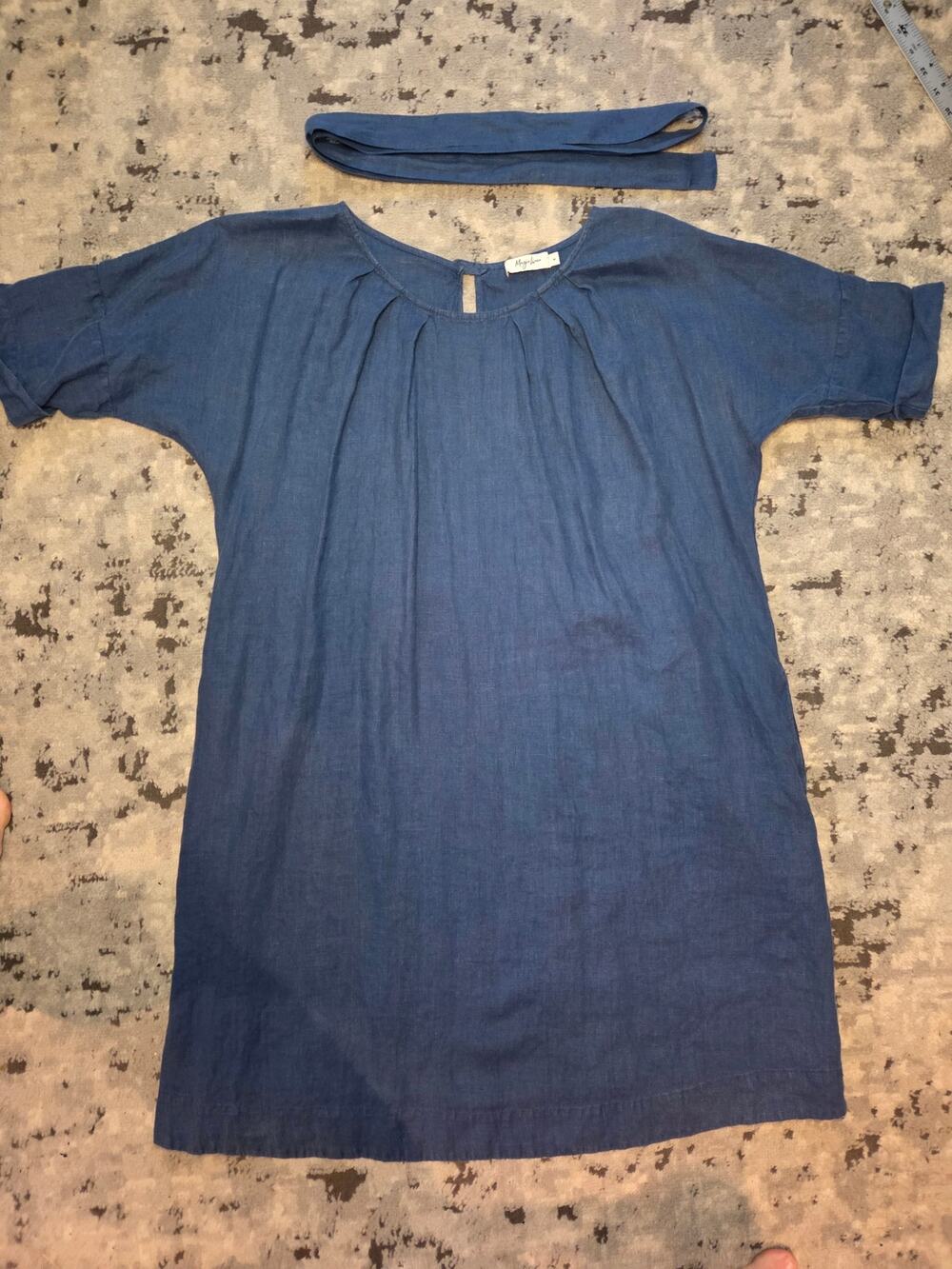 Magic Linen Oversized Blue Dress Modern Minimalist Lagenlook Cottagecore Peasant